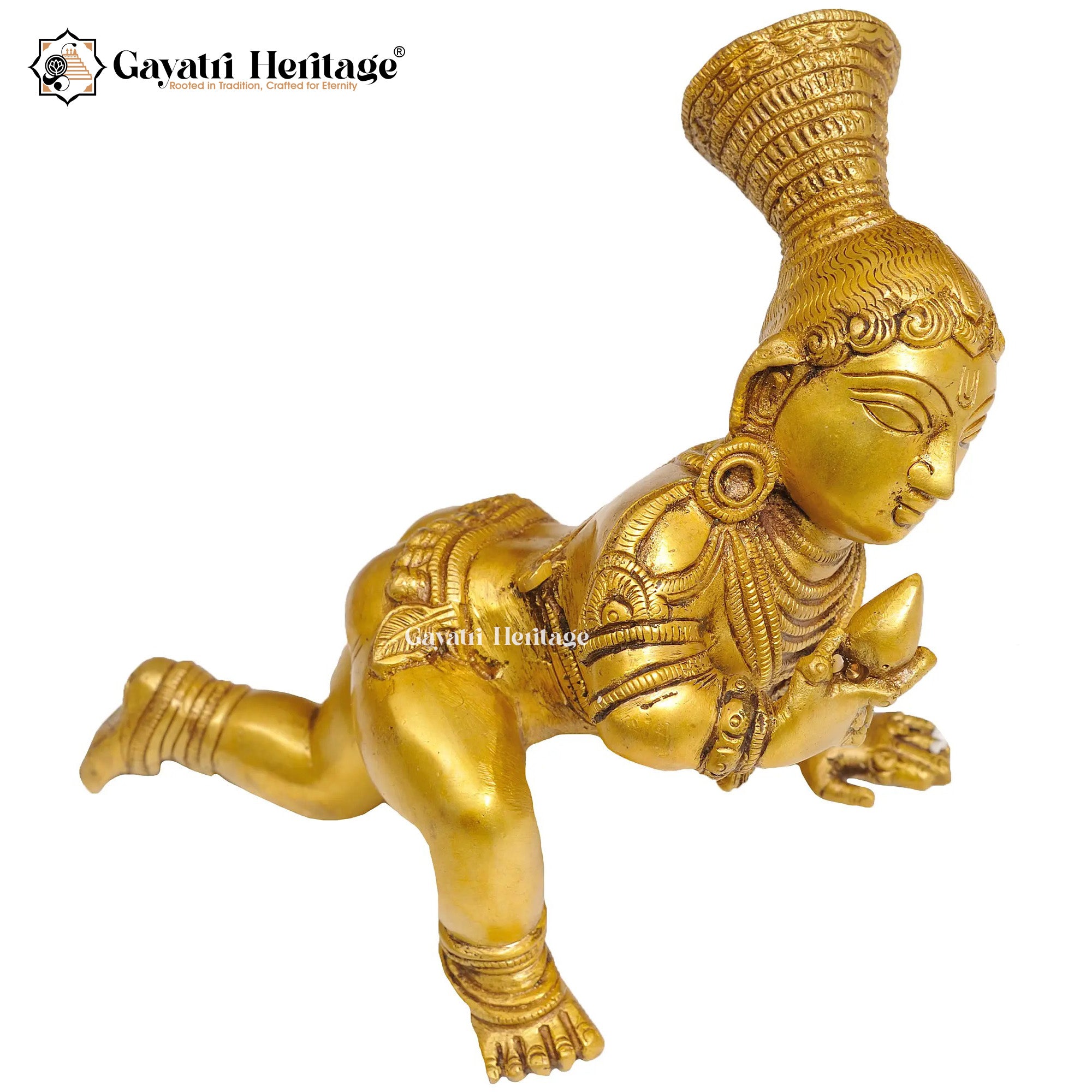 Brass Baby Krishna Idol – Bal Gopal Murti for Pooja | Gayatri Heritage