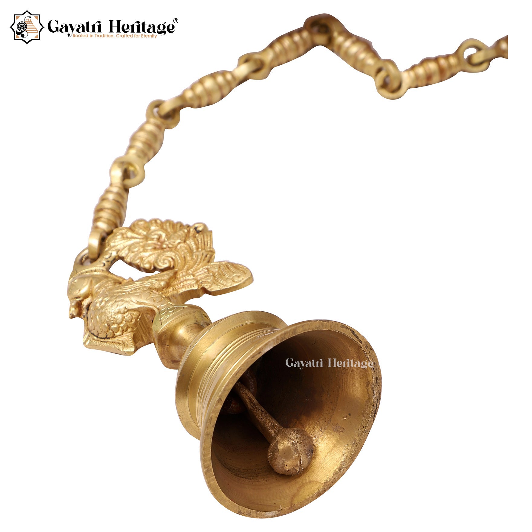 Brass Sparrow with Chain – Elegant Hanging Decor | Gayatri Heritage