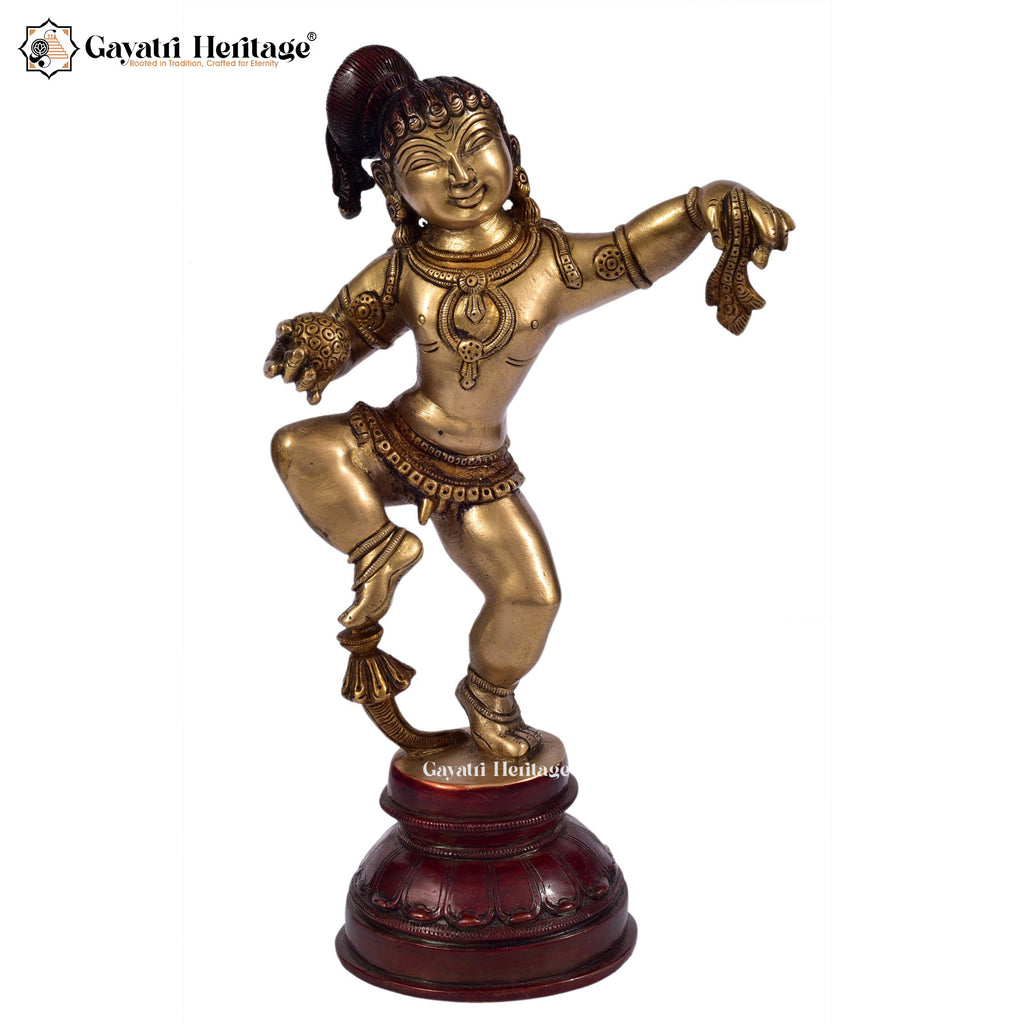 Brass Dancing Baby Krishna – Playful Divine Idol | Gayatri Heritage