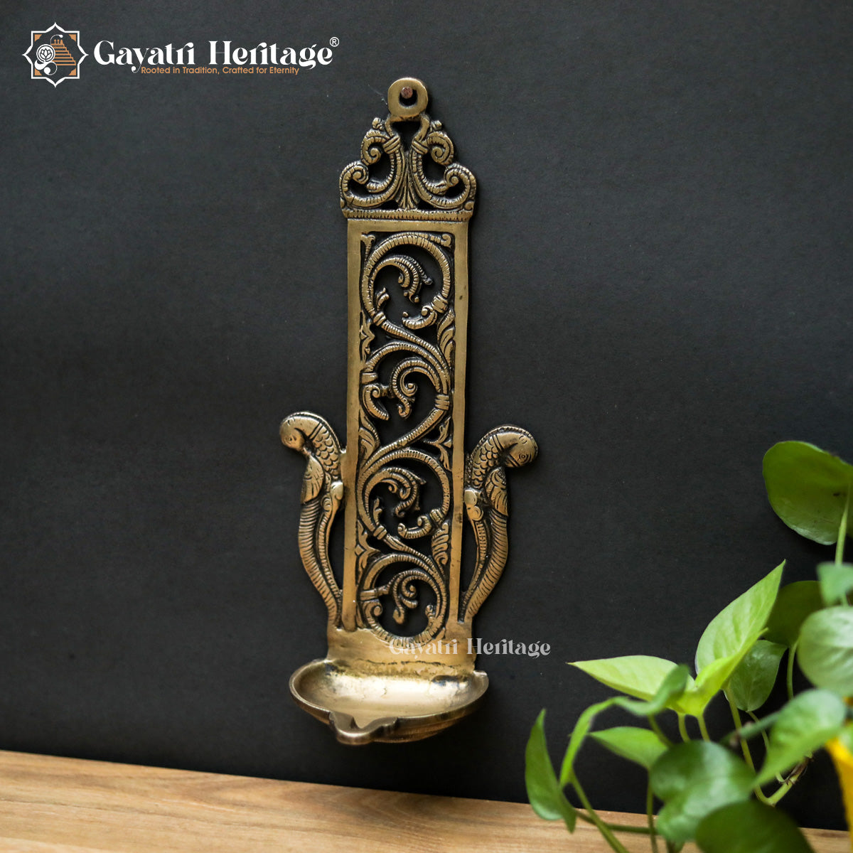 Brass Wall Decor Diya – Traditional Hanging Lamp | Gayatri Heritage