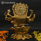Brass Gayatri Devi Idol – Divine Goddess of Wisdom | Gayatri Heritage