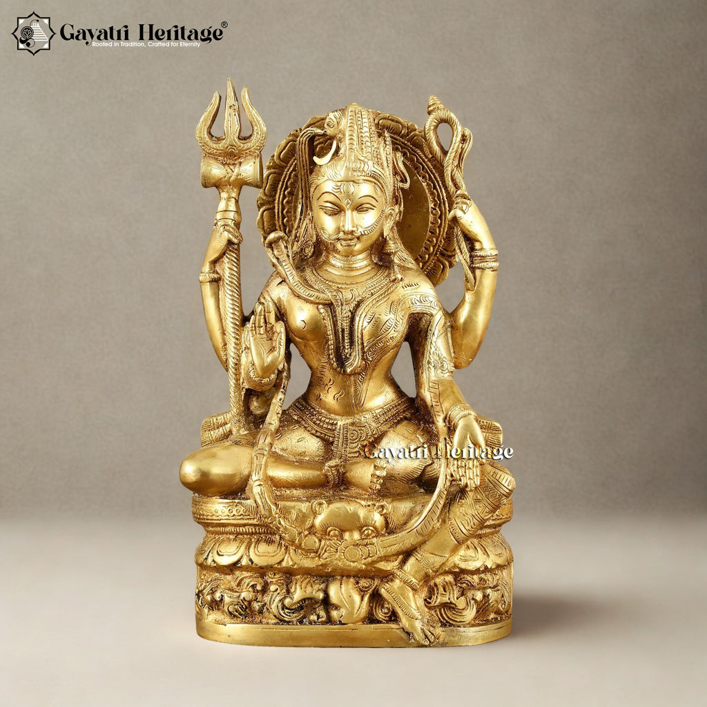 Brass Ardhnari Statue – Divine Shiva Parvati Fusion Idol | Gayatri Heritage