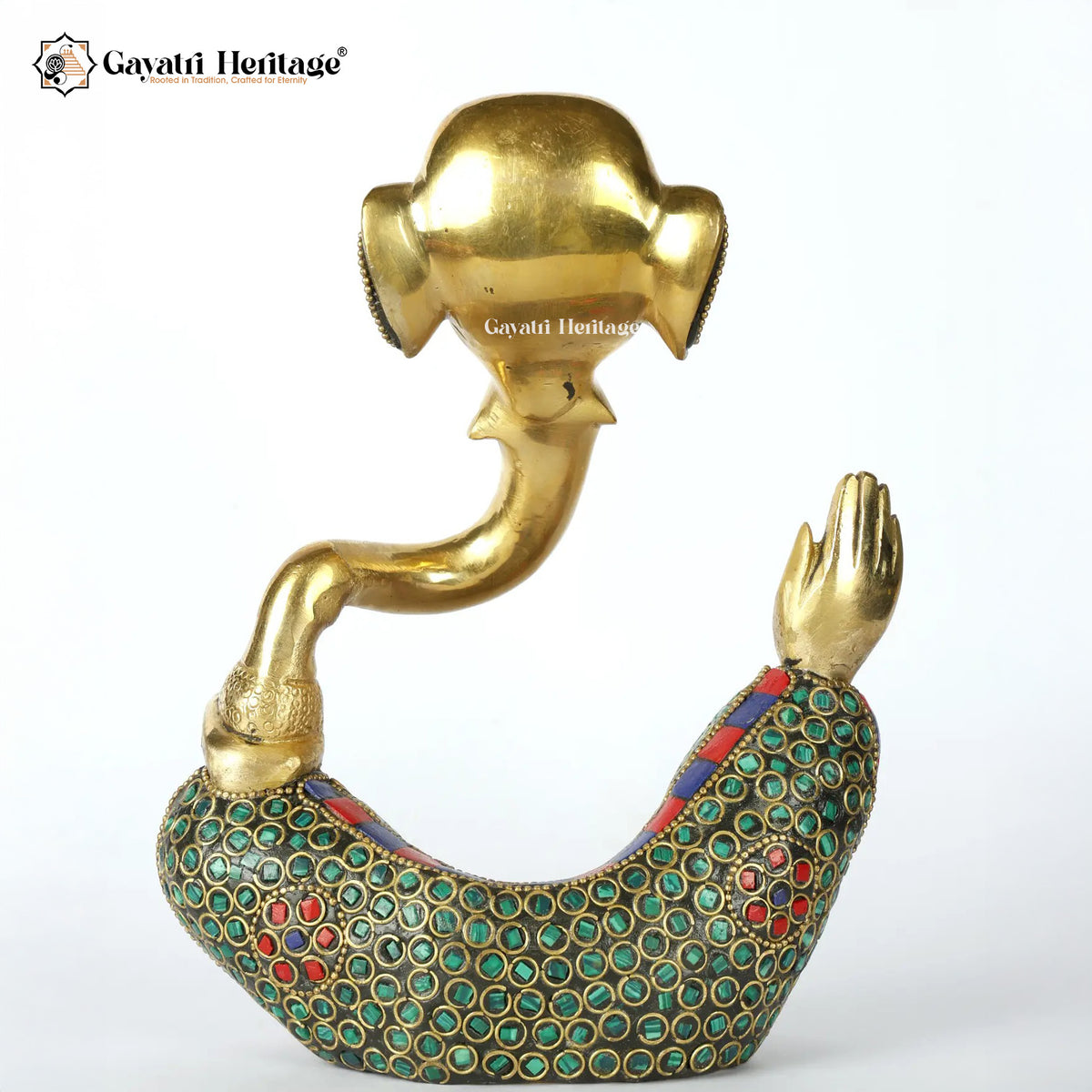 Brass Hawai Vinayagar – Stone Work Ganesha Idol Decor | Gayatri Heritage