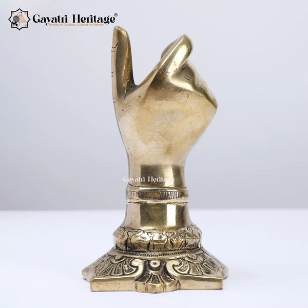 Brass Hand Design Pen Holder – Elegant Desk Accessory | Gayatri Heritage