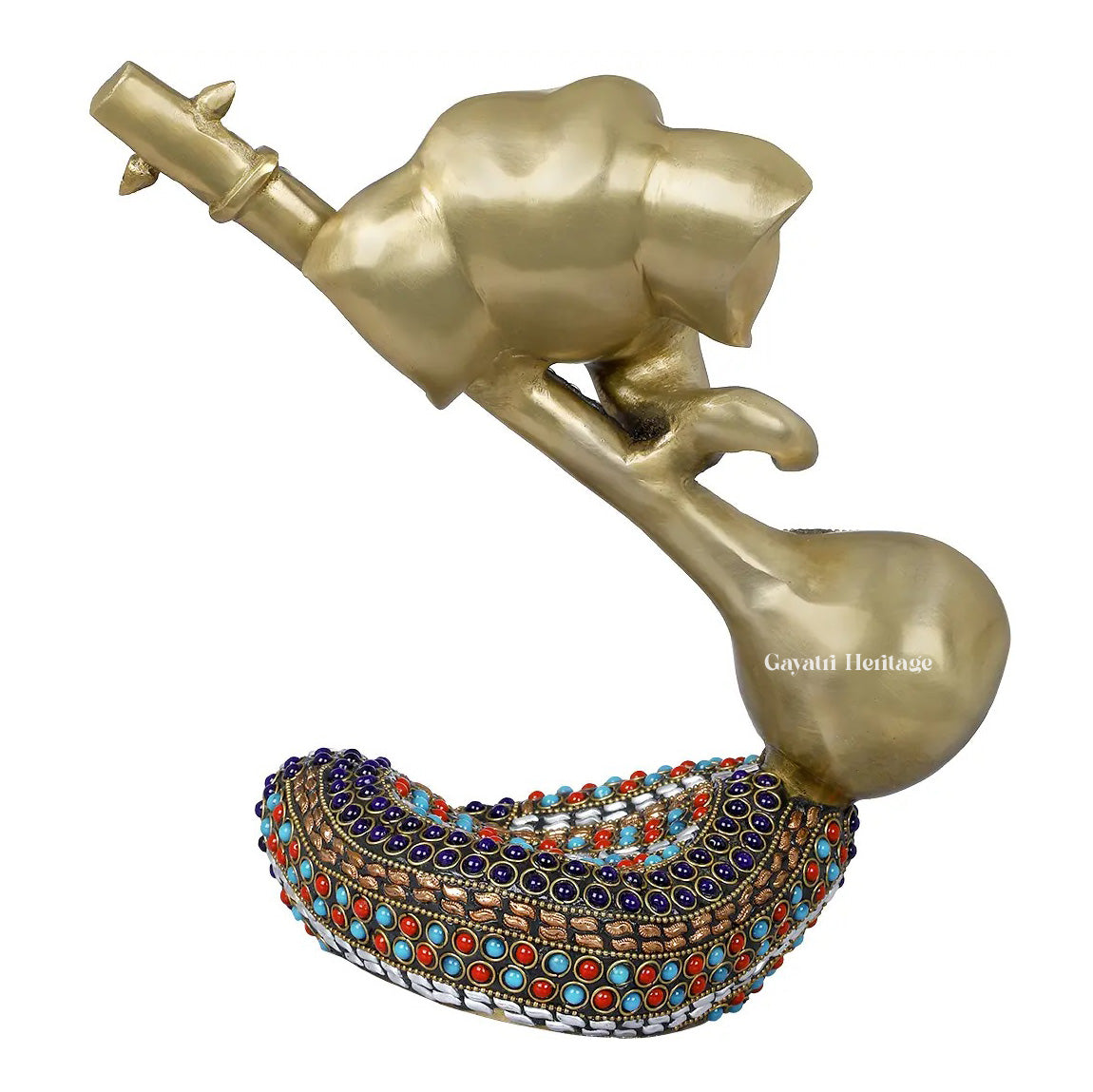 Brass Guitar Ganesha Idol – Musician Ganesha for Home Decor | Gayatri Heritage