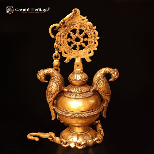 Brass Hanging Vilakku – Traditional Oil Lamp for Illumination | Gayatri Heritage