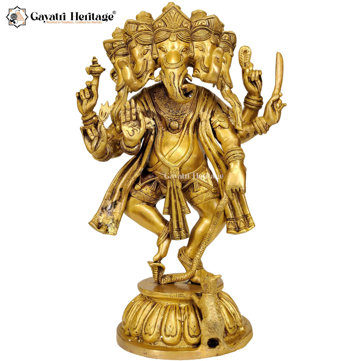 Brass Panchmukhi Vinayagar – Five-Faced Ganesha Idol | Gayatri Heritage