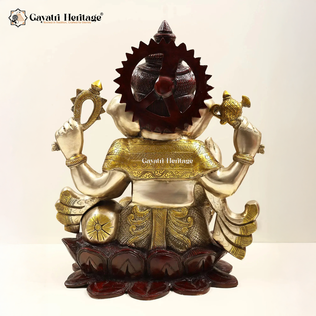 Brass Ganesh Idol – Dual Tone Ganpati Statue | Gayatri Heritage