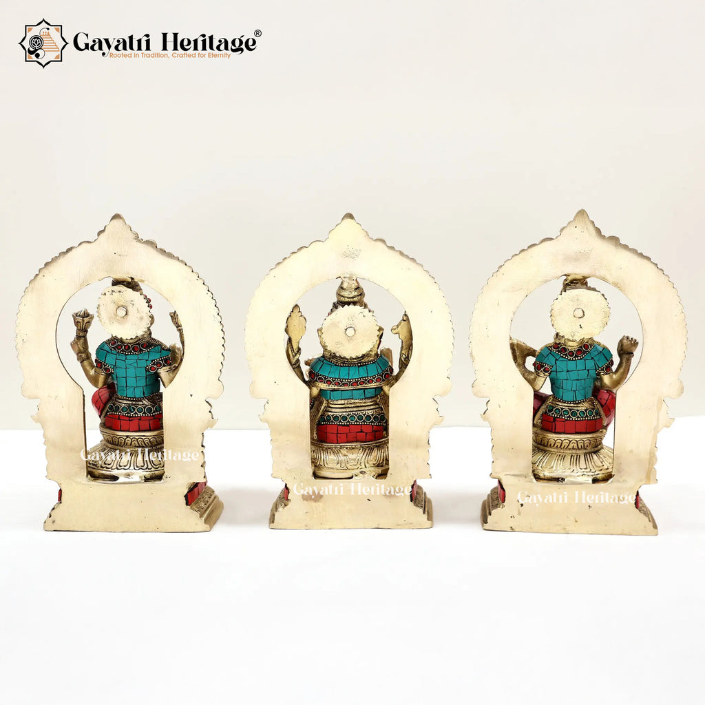 Brass Vinayagar Lakshmi Saraswati Set – Divine Trio Idol | Gayatri Heritage