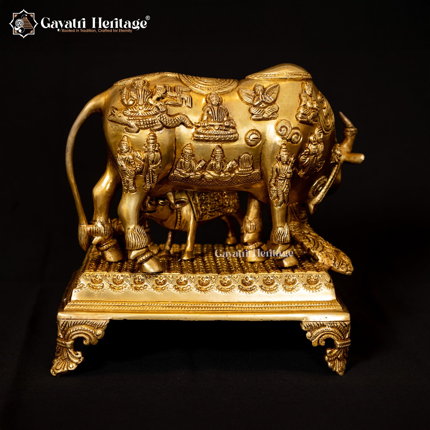 Brass Cow and Calf – Sacred Symbol of Nurture & Devotion | Gayatri Heritage