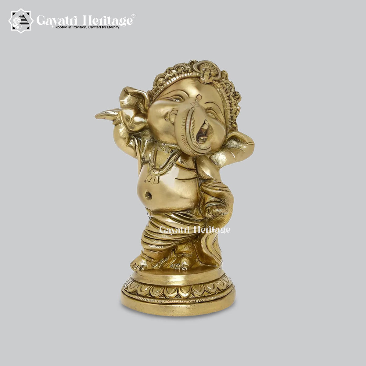 Brass Dancing Baby Ganesha – Playful Divine Idol | Gayatri Heritage