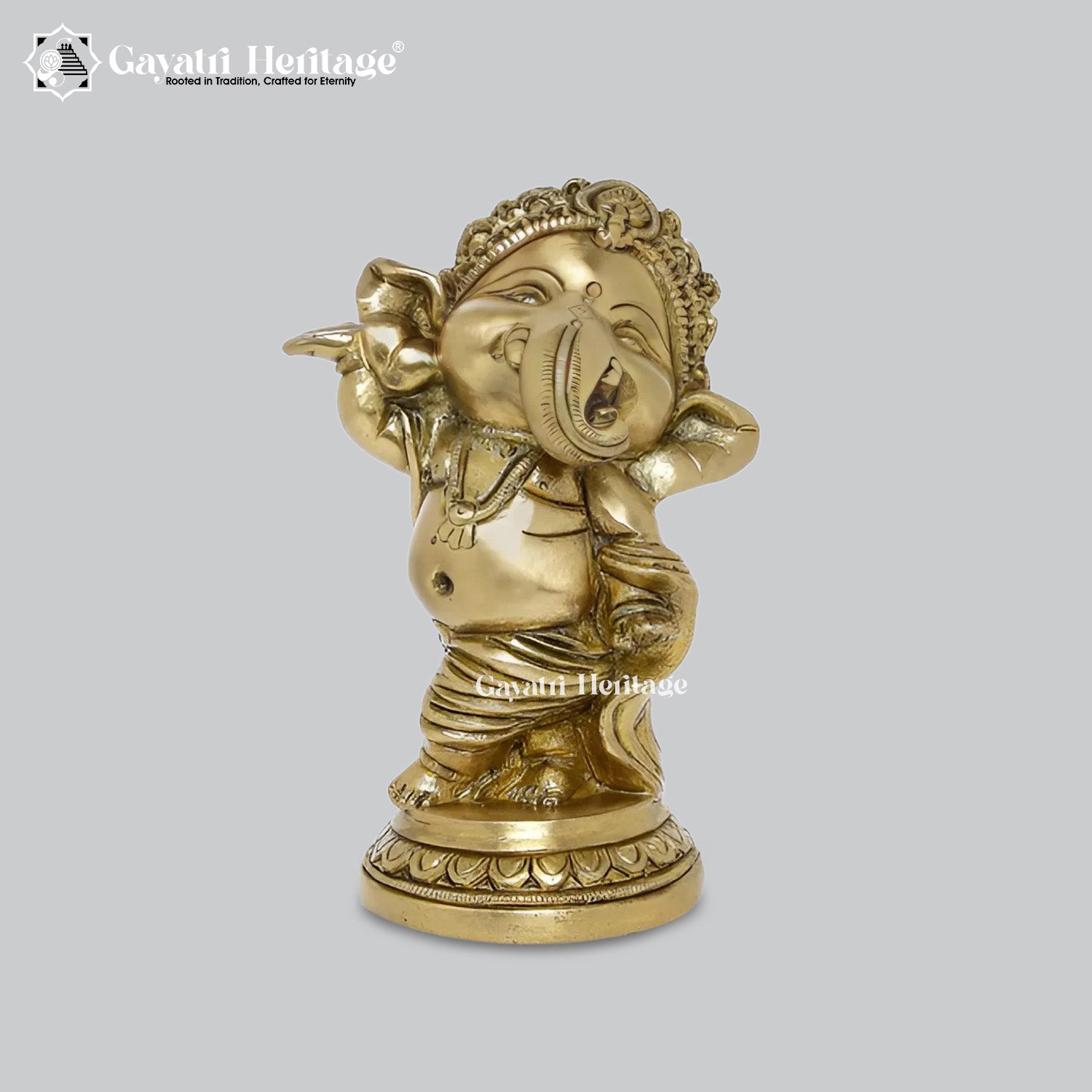 Brass Dancing Baby Ganesha – Playful Divine Idol | Gayatri Heritage