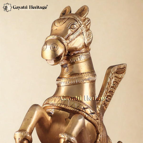 Brass Flying Horse with Wings – Majestic Decorative Statue | Gayatri Heritage