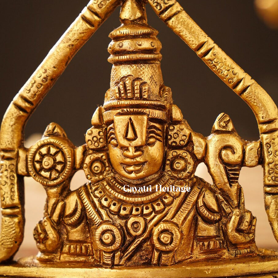Brass Tirupati Balaji Idol – Sacred Dashboard Decor | Gayatri Heritage