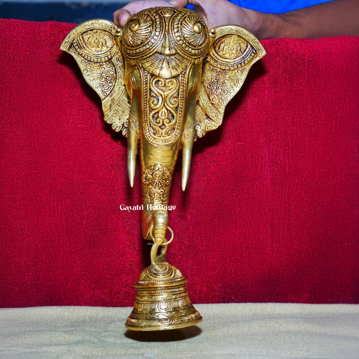 Brass Elephant with Detailed Carving – Exquisite Art | Gayatri Heritage