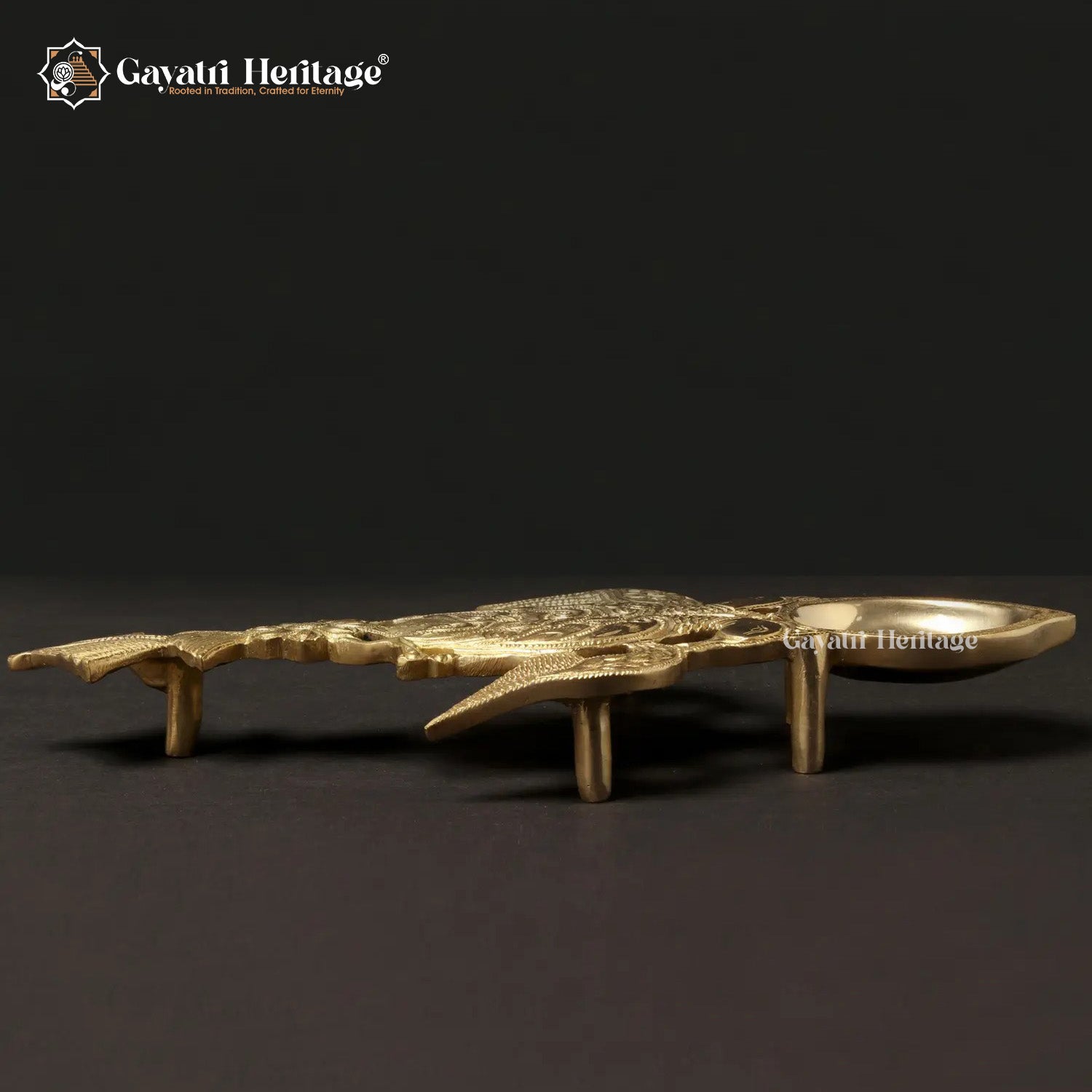 Brass Peacock Pooja Spoon – Elegant Ritual Utility | Gayatri Heritage