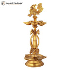 Brass Peacock Lamp Vilakku – Elegant Traditional Diya | Gayatri Heritage