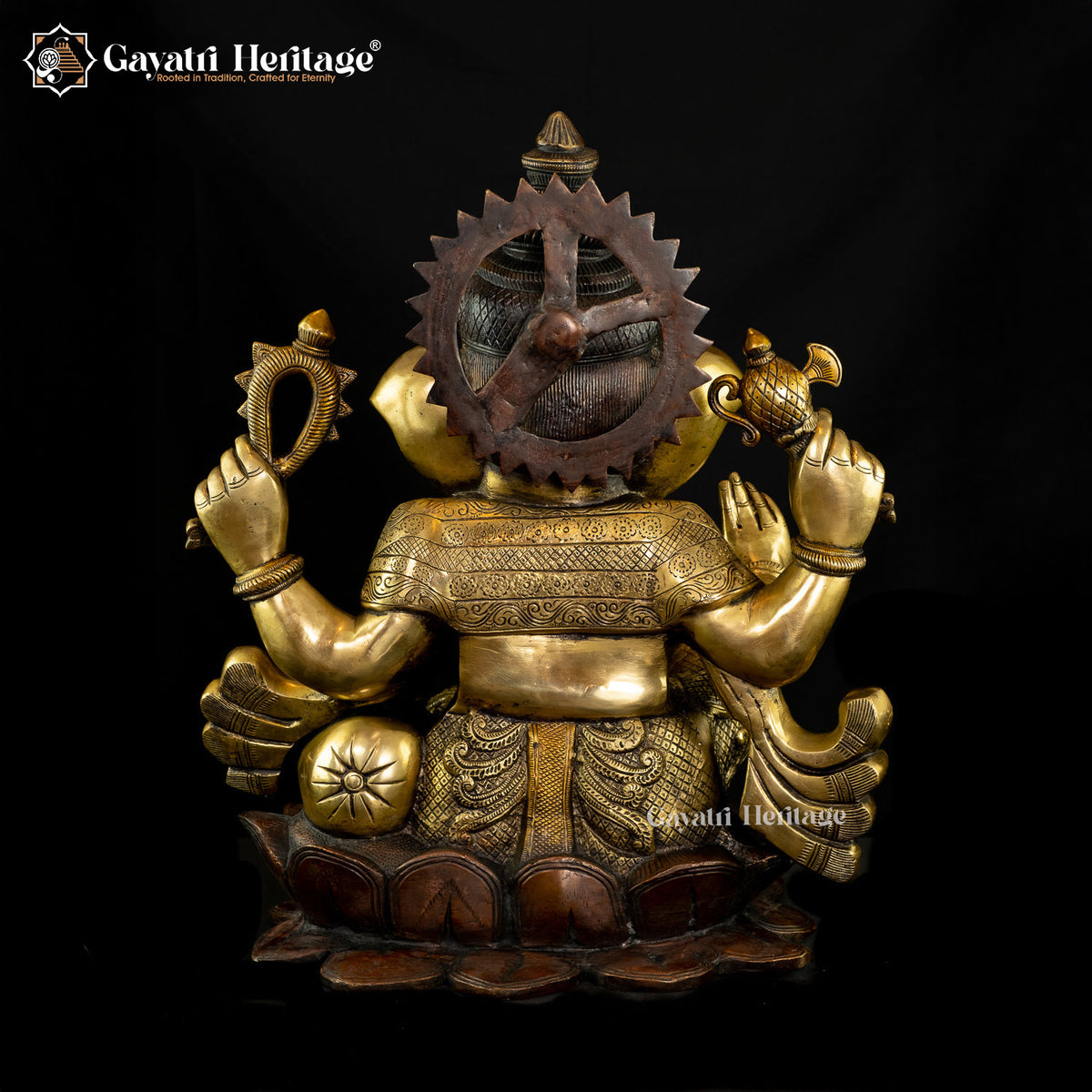 Brass Ganesh on Lotus Base – Divine Decorative Idol | Gayatri Heritage