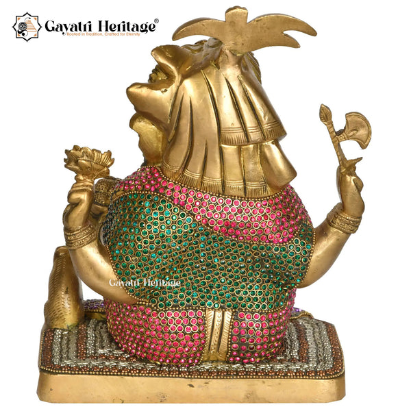 Brass Turban Ganpati Idol – Royal Ganesha for Home Decor | Gayatri Heritage