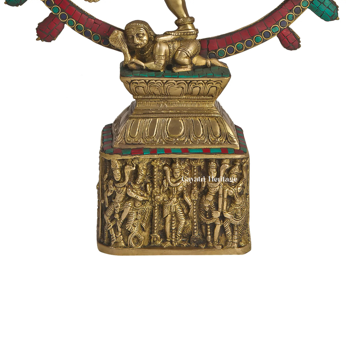 Brass Natarajan Statue – Stone Work Cosmic Dance of Shiva | Gayatri Heritage