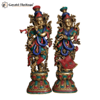 Brass Radha Krishna Statue – Divine Love and Grace Idol
