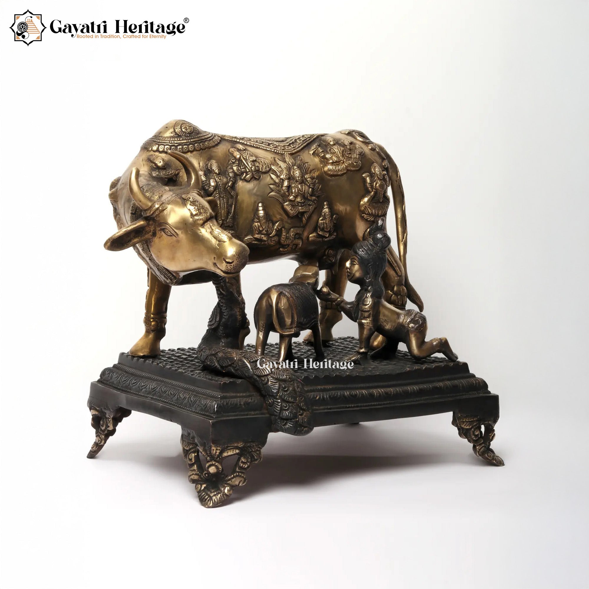 Brass Cow and Calf – Symbol of Motherhood & Prosperity | Gayatri Heritage