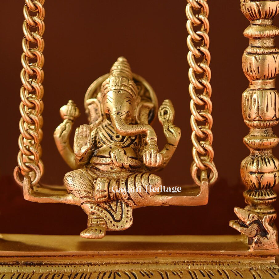 Brass Ganesh Jhula with Bells – Auspicious Swing Decor | Gayatri Heritage