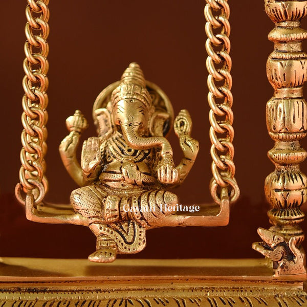 Brass Ganesh Jhula with Bells – Auspicious Swing Decor | Gayatri Heritage
