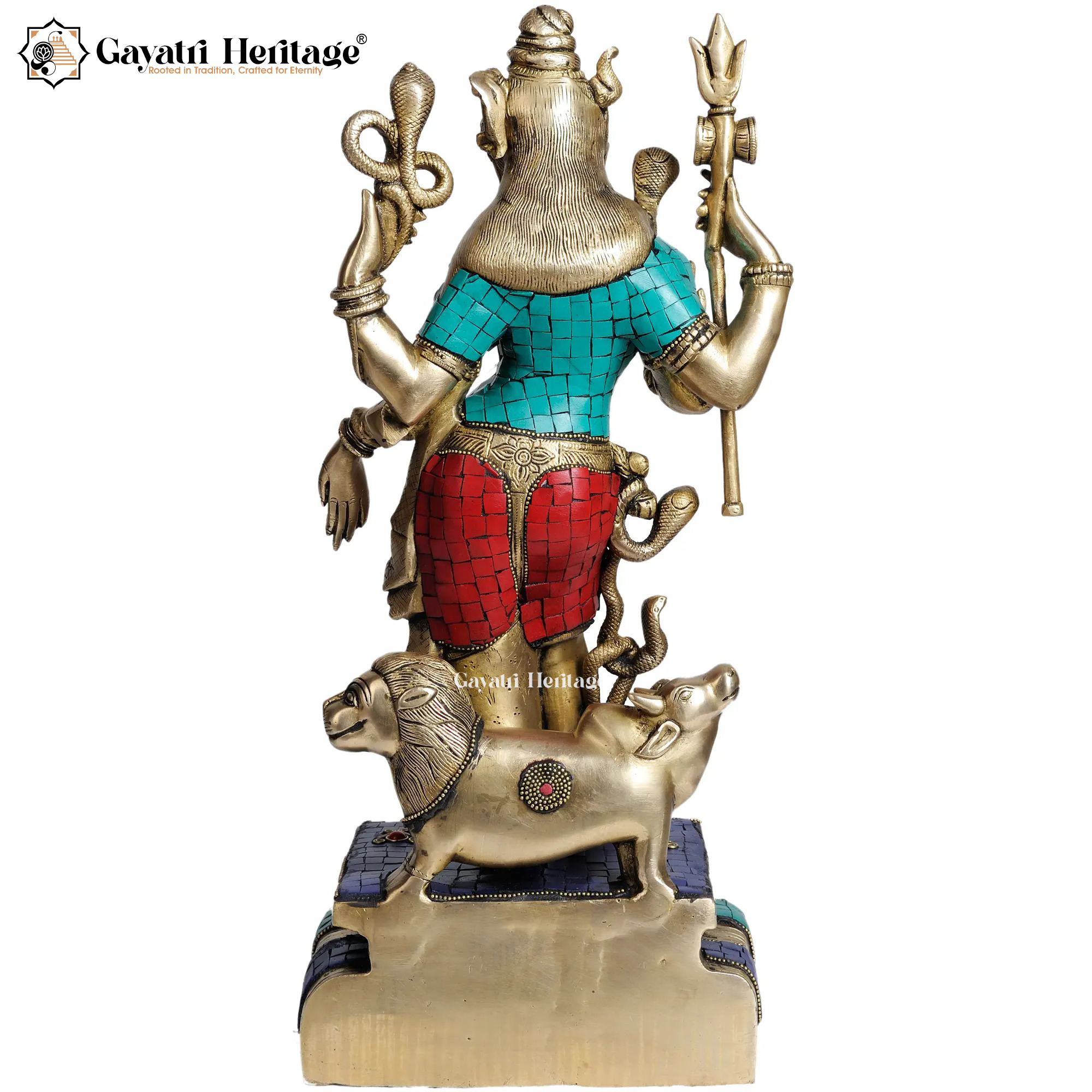 Brass Ardhanarishwar Statue – Exquisite Stone Work Art