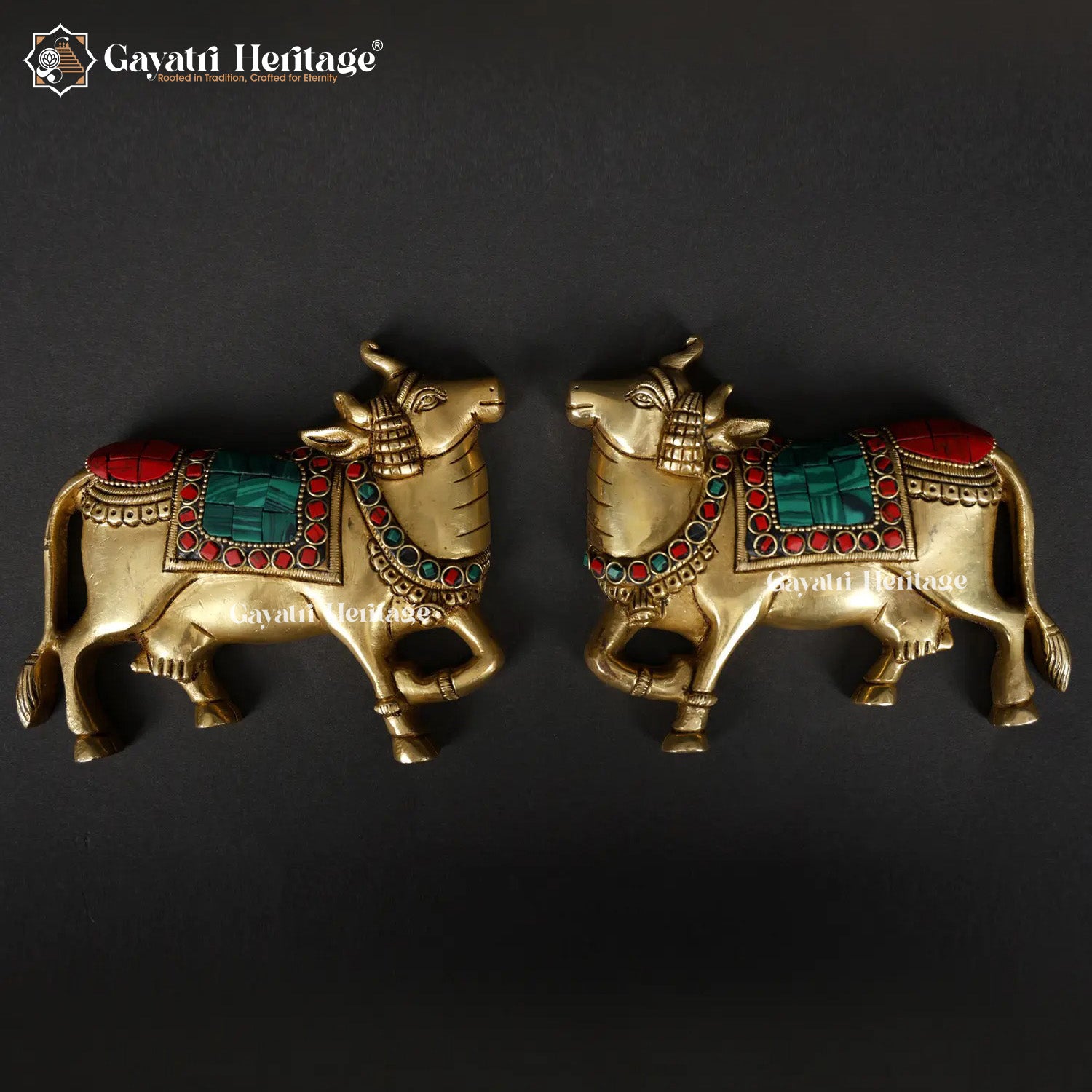 Brass Cow & Calf Wall Hanging – Sacred Home Decor | Gayatri Heritage