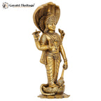 Brass Vishnu Idol – Divine 16.5" Narayana Murti for Home | Gayatri Heritage