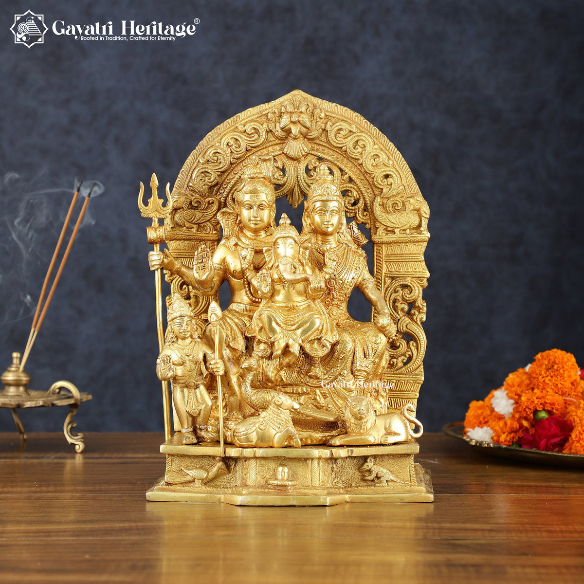 Brass Shiva Family – Divine Parivar Idol for Home Temple | Gayatri Heritage