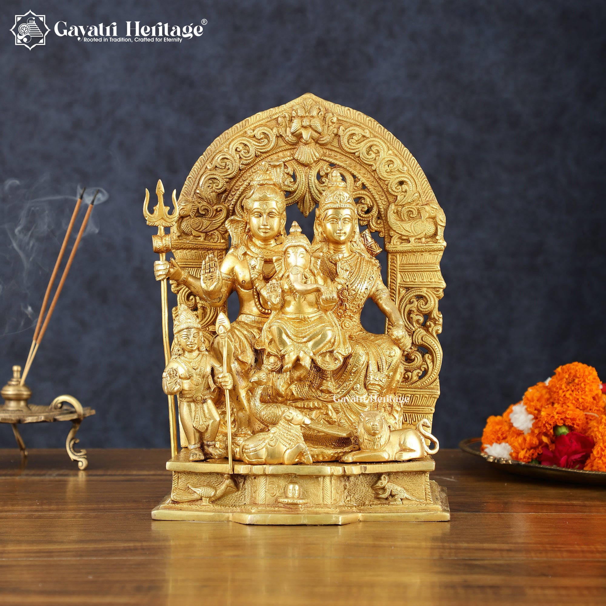 Brass Shiva Family – Divine Parivar Idol for Home Temple | Gayatri Heritage