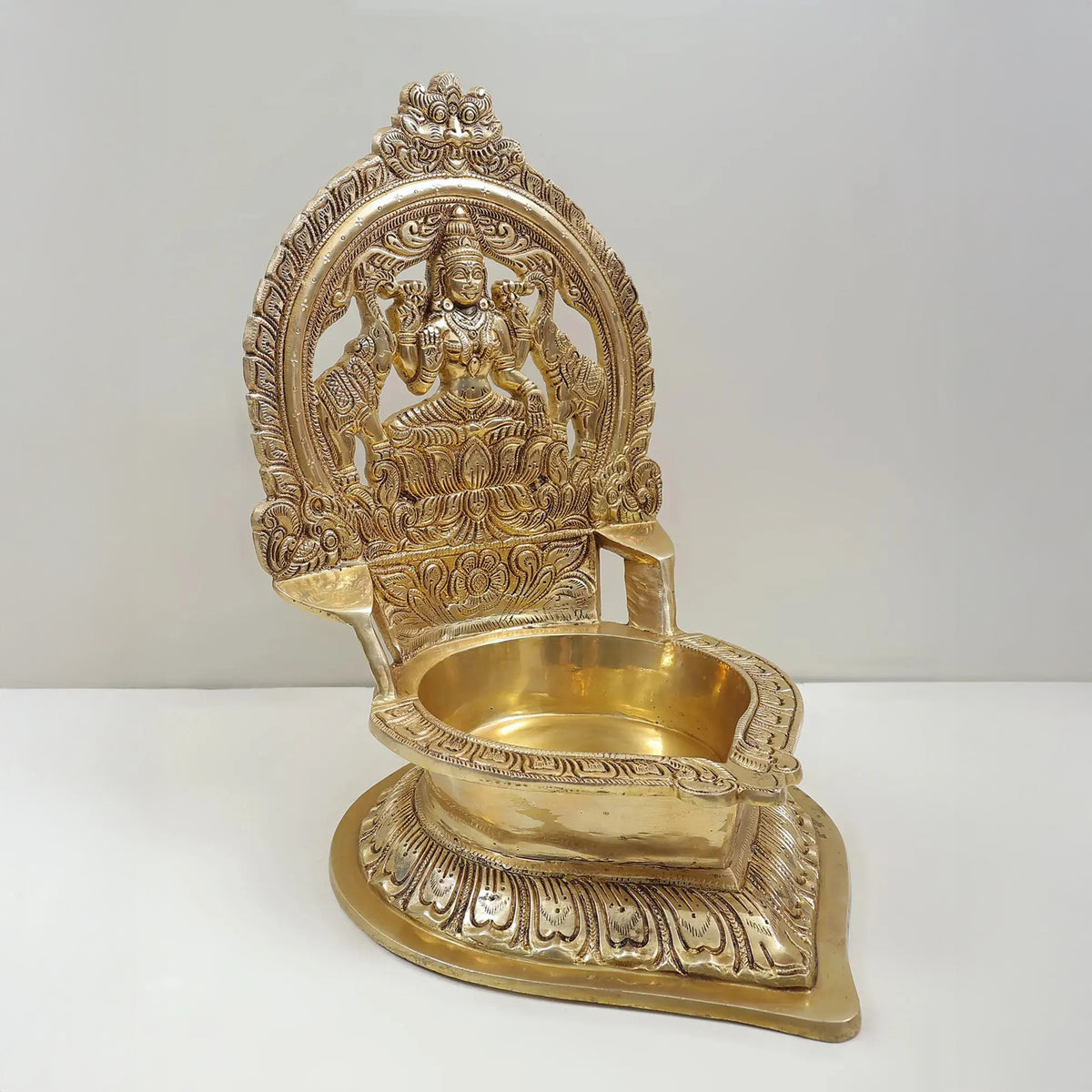 Huge Brass Lakshmi Lamp – Traditional Temple Diya | Gayatri Heritage