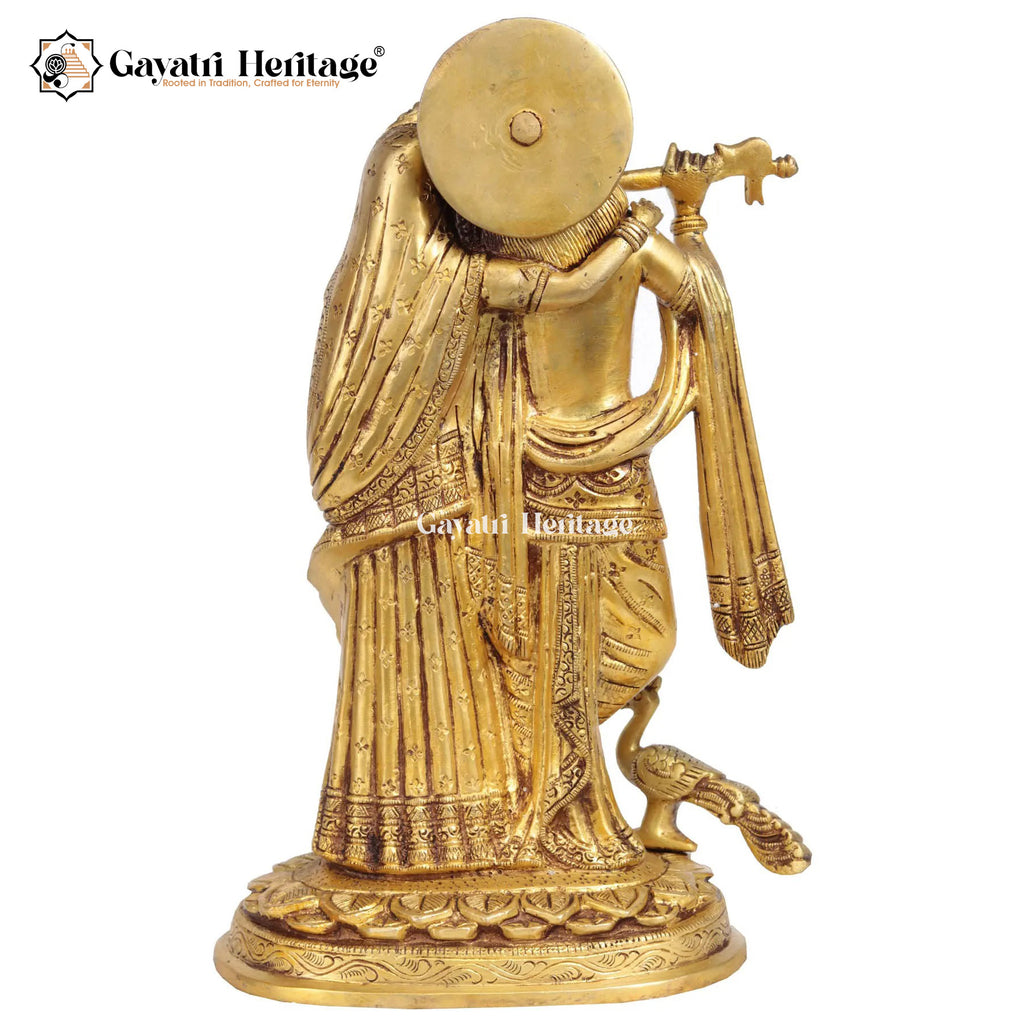 Brass Radha Krishna Statue – Symbol of Eternal Love | Gayatri Heritage