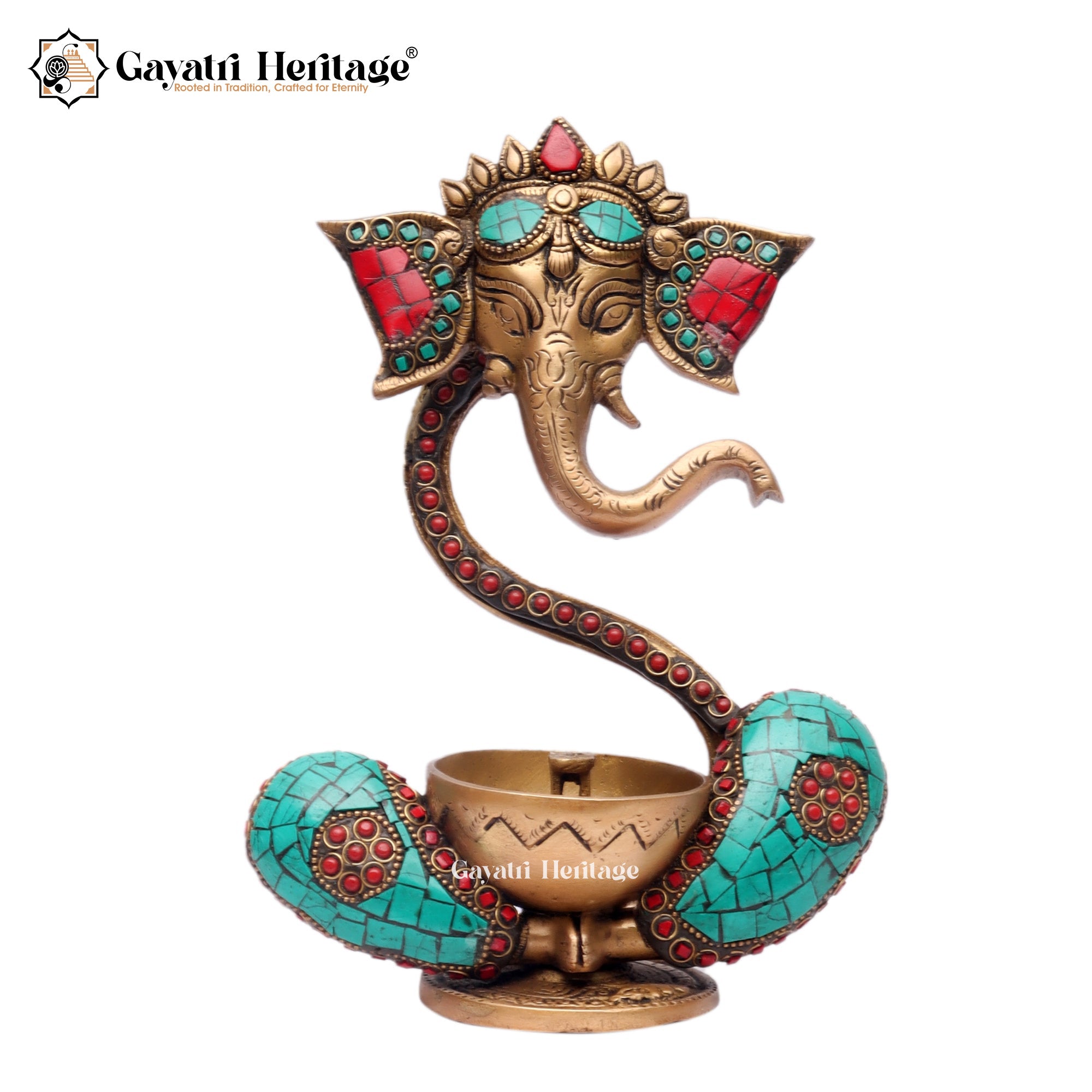 Brass Vinayagar Diya – Ganesha Oil Lamp for Pooja | Gayatri Heritage