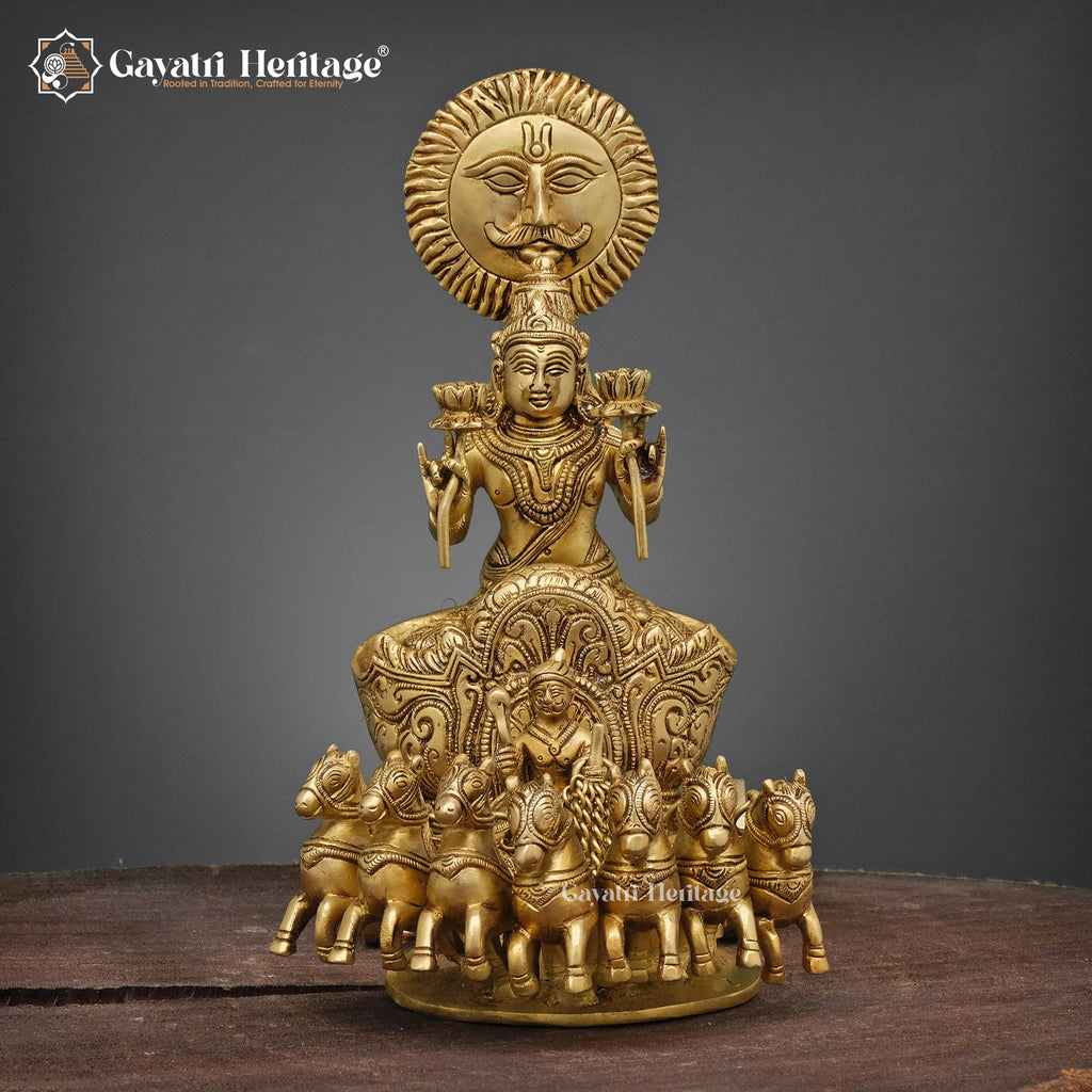 Brass Surya Rath – Divine Sun Chariot Sculpture