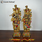 Brass Beautiful Radha Krishna Couple Pair – Divine Love Idol | Gayatri Heritage