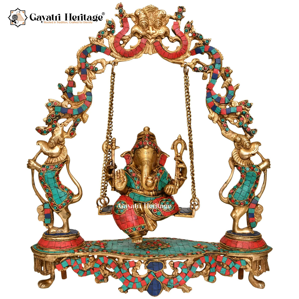 Brass Vinayagar Jhula – Divine Swing Ganesha Idol | Gayatri Heritage
