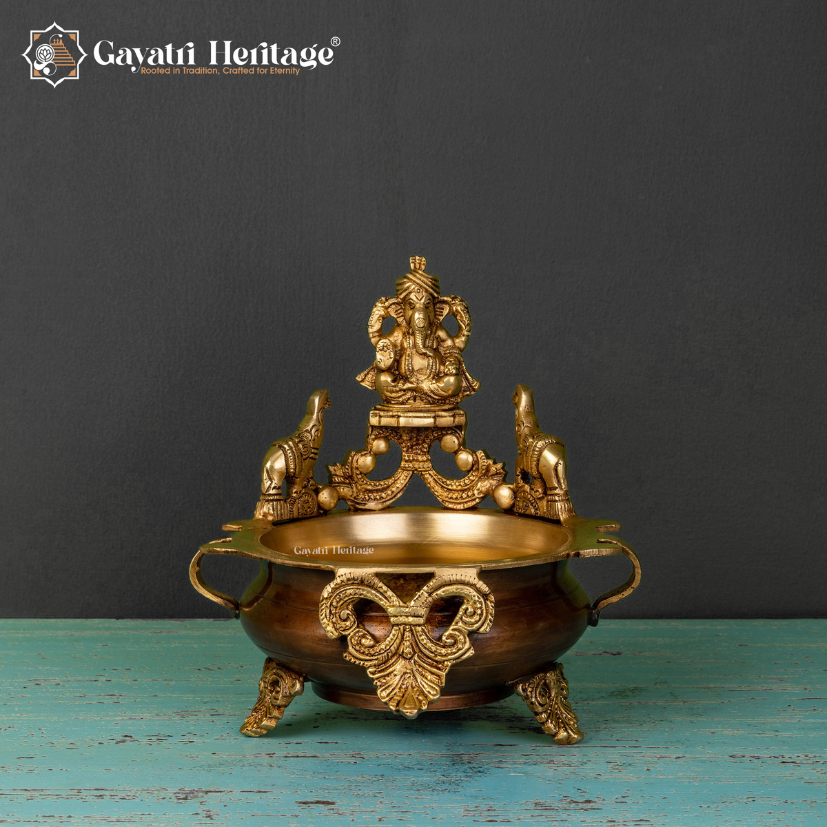 Elegant Brass Ganesh Urli – Perfect Blend of Spiritual Grace and Home Décor | Gayatri Heritage