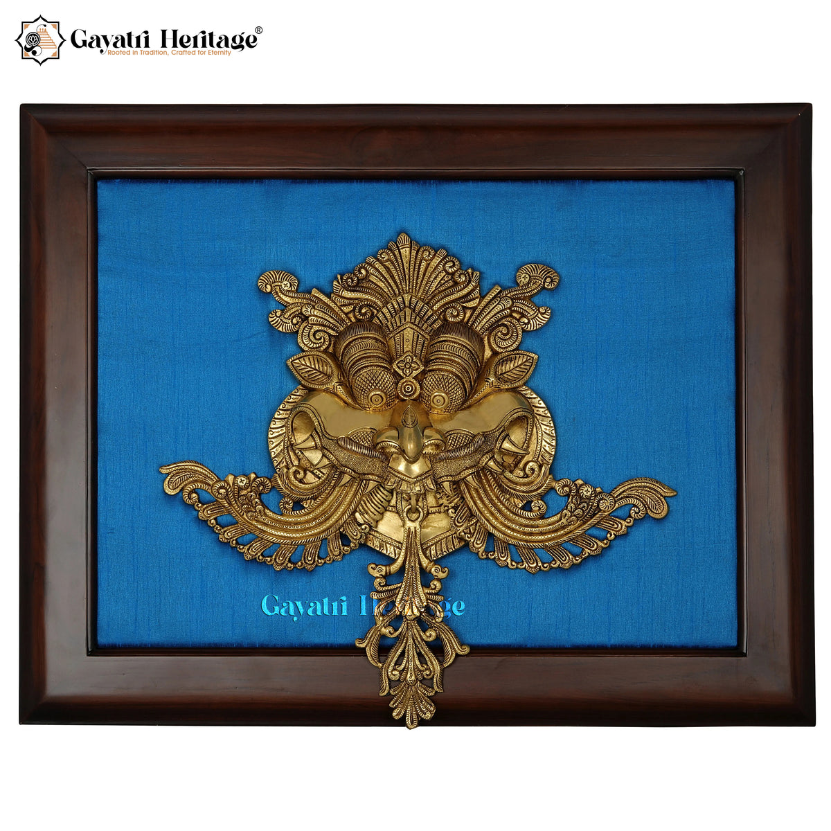 Kirtimukha Brass Wall Art – Framed Vastu Protector | Gayatri Heritage
