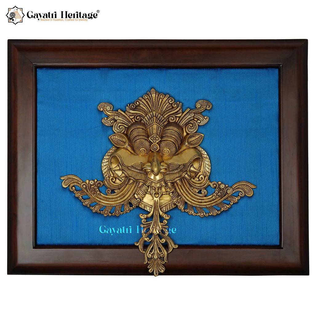 Kirtimukha Brass Wall Art – Framed Vastu Protector | Gayatri Heritage