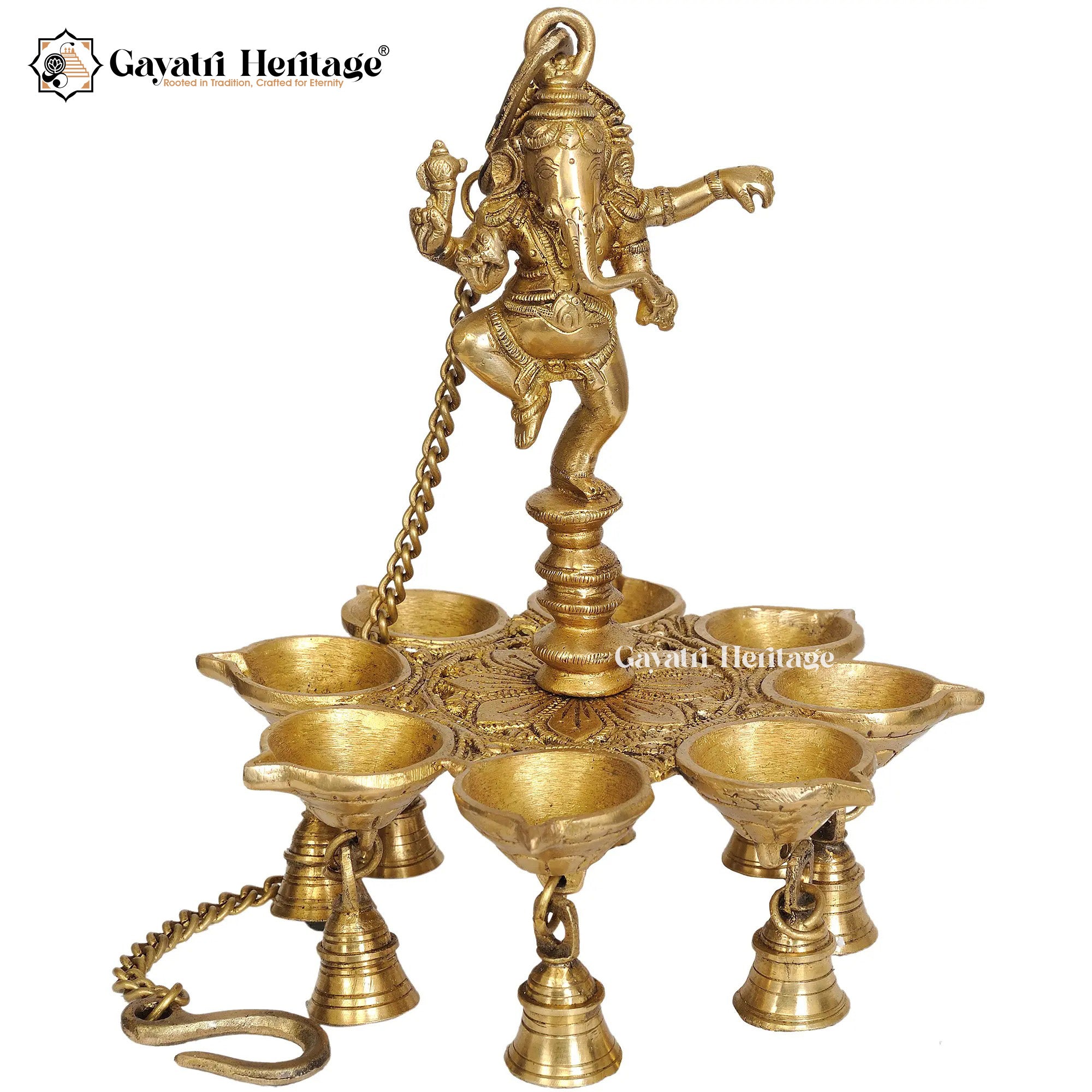Brass Vinayagar Lamp – Ganesha Oil Lamp for Home Decor | Gayatri Heritage