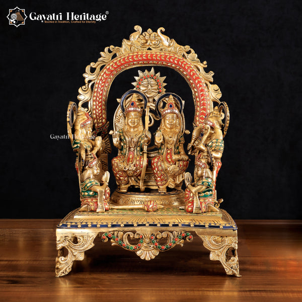 Brass Ram Panchayat / Ram Parivar – Devotional Family Statue | Gayatri Heritage