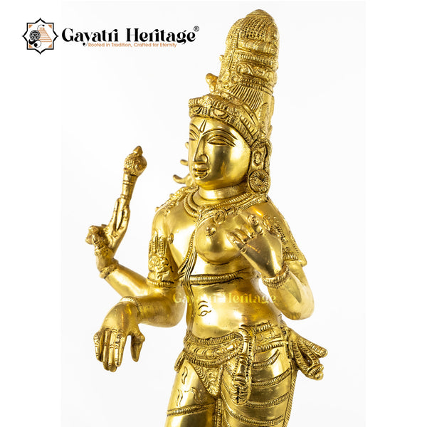 Brass Standing Ardhanarishwar Statue – Divine Unity in Art | Gayatri Heritage