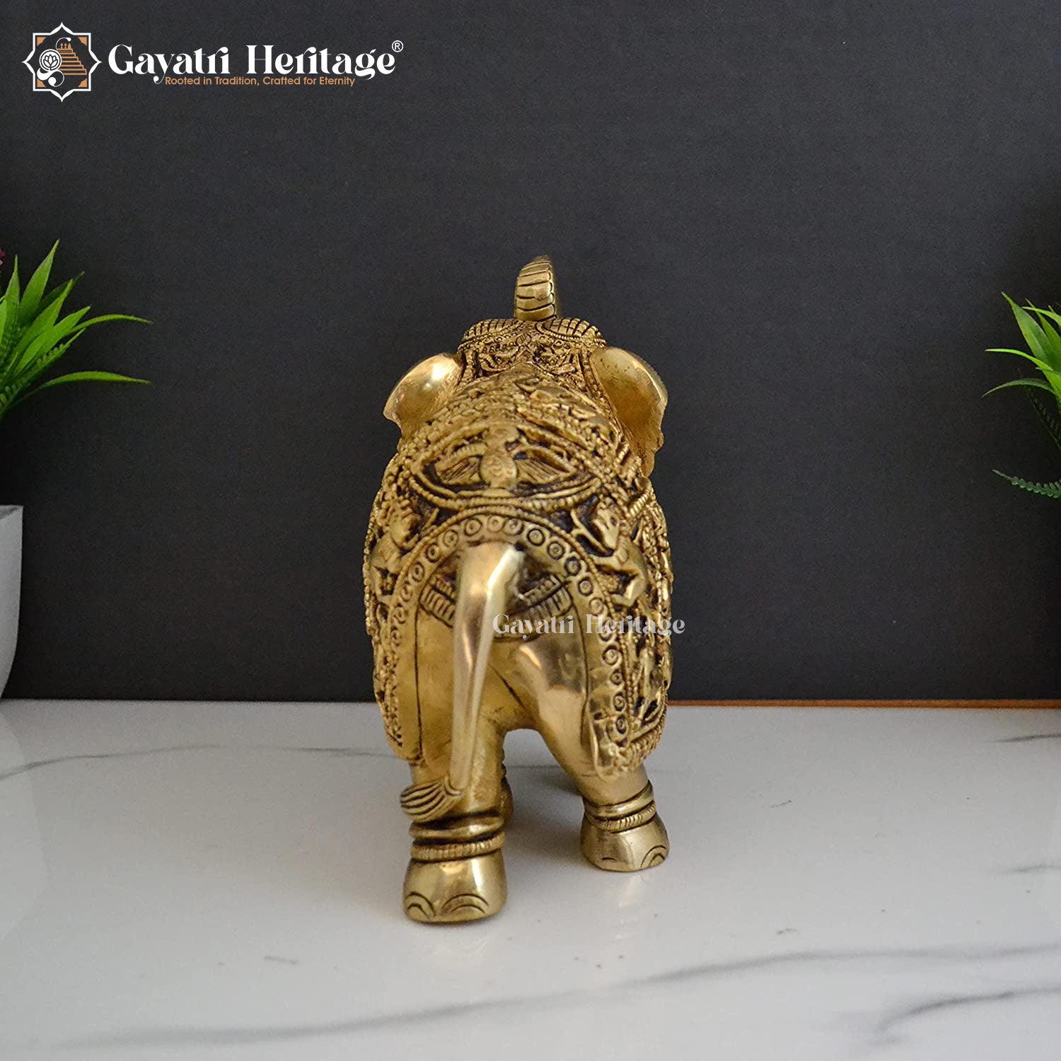Brass Elephant Statue – Majestic Decor Statue | Gayatri Heritage