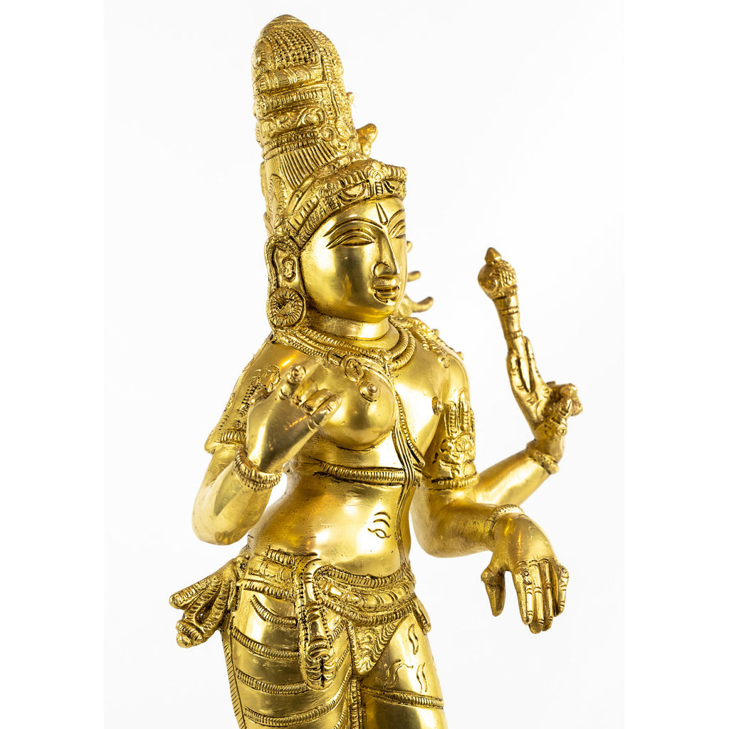 Brass Standing Ardhanarishwar Statue – Divine Unity in Art | Gayatri Heritage
