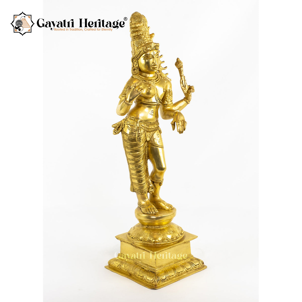 Brass Standing Ardhanarishwar Statue – Divine Unity in Art | Gayatri Heritage