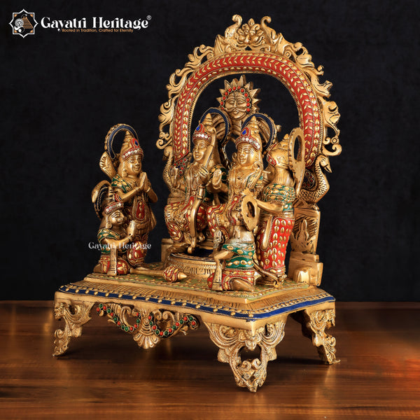 Brass Ram Panchayat / Ram Parivar – Devotional Family Statue | Gayatri Heritage