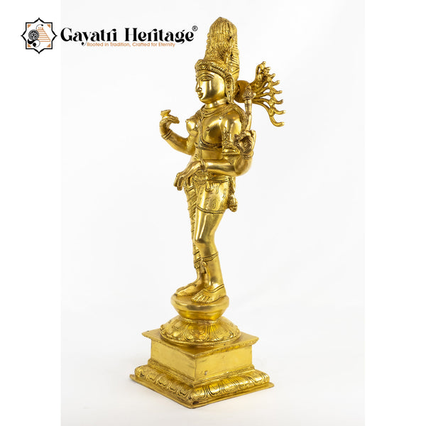 Brass Standing Ardhanarishwar Statue – Divine Unity in Art | Gayatri Heritage